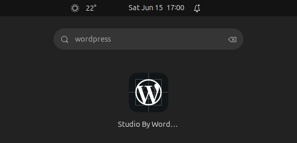 Ubuntu launcher for WordPress Studio with personalized icon